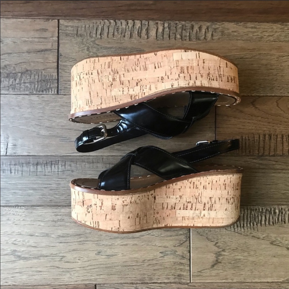 PRADA cork platform sandals 38.5 8.5